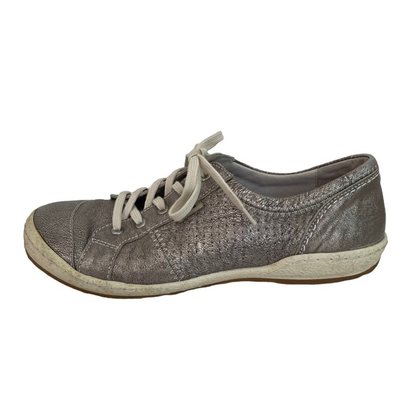 Josef Seibel Leather Metallic Caspian Sneakers 7 - Picture 5 of 13